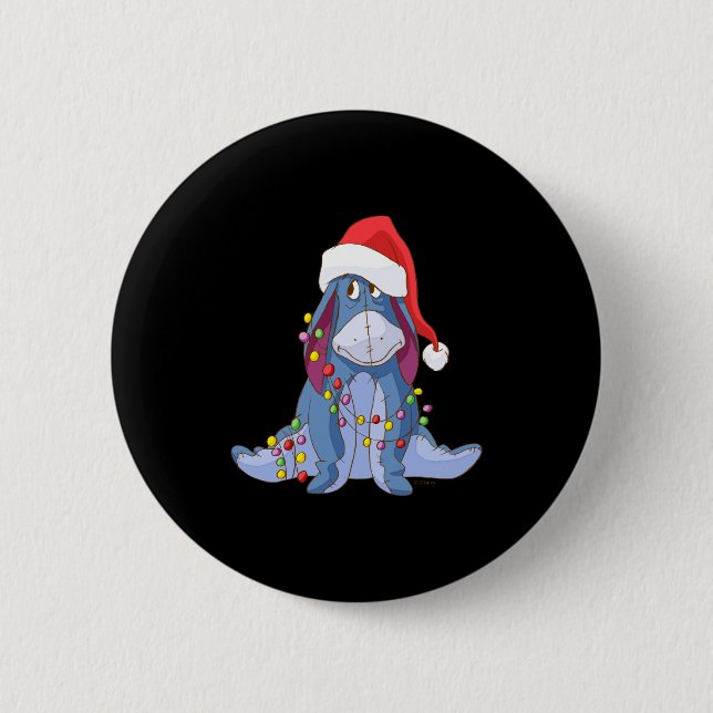 Macaron Rond 5 Cm Eeyore Santa Claus  (Devant)
