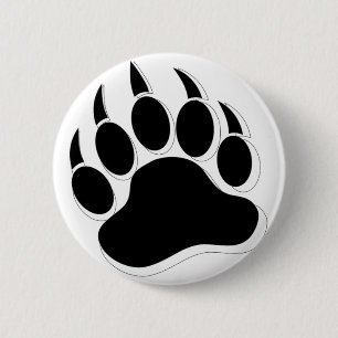 Macaron Rond 5 Cm Effet 3D de griffe d'ours gay Awesome en N&B