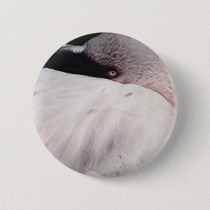 Macaron Rond 5 Cm Effet de dessin de portrait de flamant rose Art