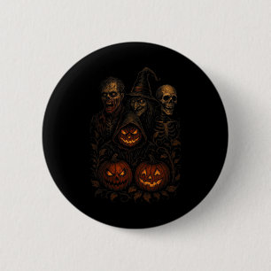 Macaron Rond 5 Cm Éffrayant Halloween Citrouille Déplaisant Scary so