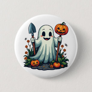 Macaron Rond 5 Cm Éffrayant Halloween Jardin d'automne Citrouille fa