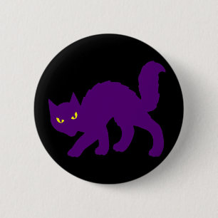 Macaron Rond 5 Cm Éffrayant Halloween Kitty Chat mal effrayant