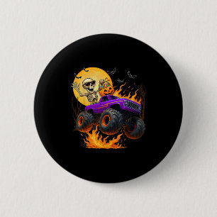 Macaron Rond 5 Cm Éffrayant Skeleton équitation Monster Camion Hallo