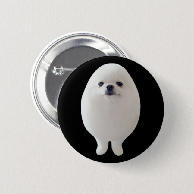 Macaron Rond 5 Cm Egg Dog Meme Pin Button (Devant & derrière)