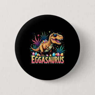 Macaron Rond 5 Cm Eggasaurus Pâques Stegosaurus Dinosaure Garçons En