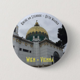 Macaron Rond 5 Cm Église à la Steinhof