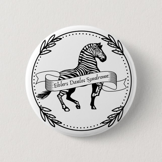 Macaron Rond 5 Cm Ehlers Danlos Syndrome Guerrier (Devant)