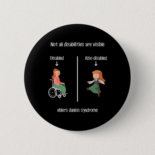 Macaron Rond 5 Cm Ehlers Danlos Syndrome Toutes Les Personnes Handic (Devant)