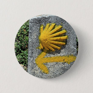 Macaron Rond 5 Cm EL Camino De Saint-Jacques-de-Compostelle,