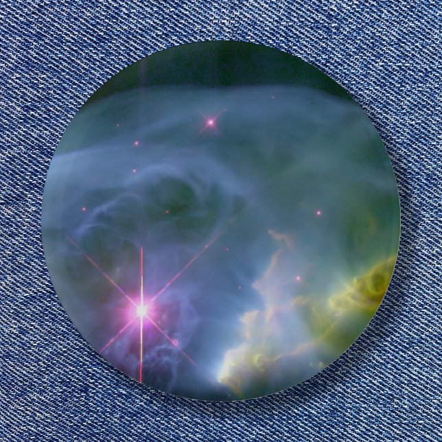 Macaron Rond 5 Cm Élargir la bulle de l'espace céleste photo (Expanding Bubble Pinback Button)