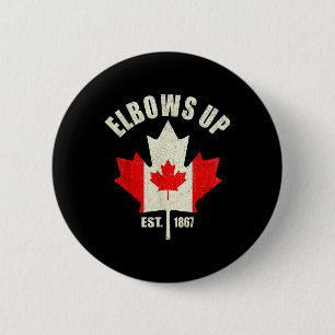Macaron Rond 5 Cm Elbows Up Canada Est 1867 Fier Ca Fort Canadien