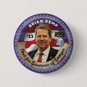 Macaron Rond 5 Cm Elect Brian Kemp pour gouverneur de Géorgie - 2022