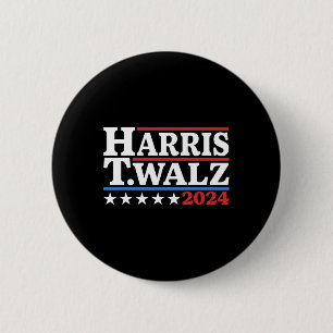Macaron Rond 5 Cm Élection 2024 de Walz Kamala Harris Tim Waltz 2024