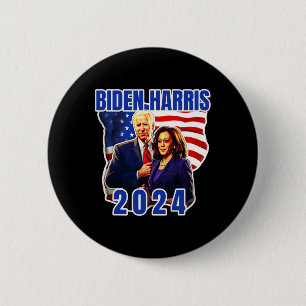 Macaron Rond 5 Cm Élection 2024 du drapeau américain Biden Harris