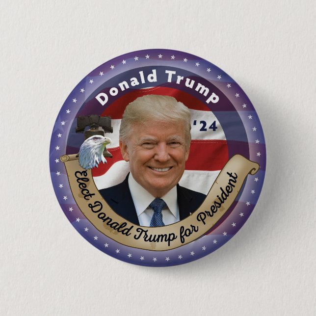 Macaron Rond 5 Cm Élection de Donald Trump à la présidence - 2024 (Devant)