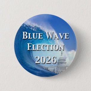 Macaron Rond 5 Cm Élection de la vague bleue 2026
