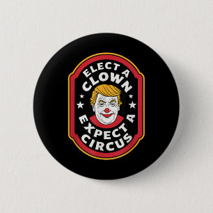 Macaron Rond 5 Cm Élection D'Un Clown Attendez-Vous À Une Impression