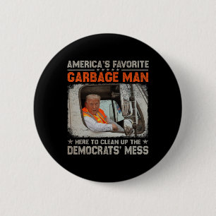 Macaron Rond 5 Cm Élection Trump 2024 Trump Garbage Man Vote Trump P