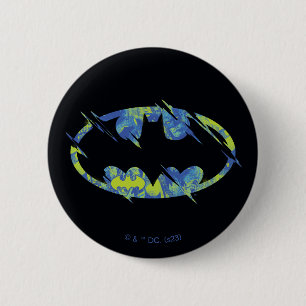 Macaron Rond 5 Cm Electric Up Batman Symbol