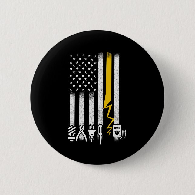 Macaron Rond 5 Cm Electrician (Devant)