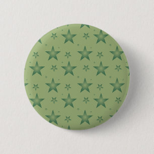 Macaron Rond 5 Cm Élégant et élégant Olive Stars sur Sage Green