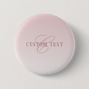 Macaron Rond 5 Cm Élégant lettrage et monogramme   Rose Ombre