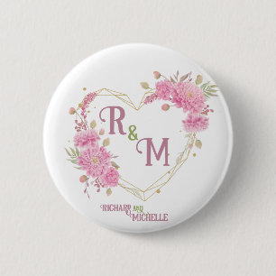 Macaron Rond 5 Cm Élégant minimum Chic Nom de monogramme de la lettr