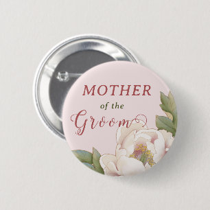 Macaron Rond 5 Cm Elegant Mother of the Groom Blush Pink Floral  But