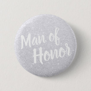 Macaron Rond 5 Cm Élégant parties scintillant moderne argent homme d