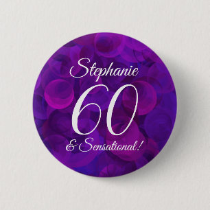 Macaron Rond 5 Cm Elegant Purple 60 et fête d'anniversaire sensatio