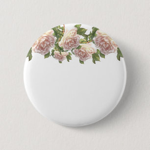 Macaron Rond 5 Cm Elégant rose à fleurs blanc peachy orange foncé