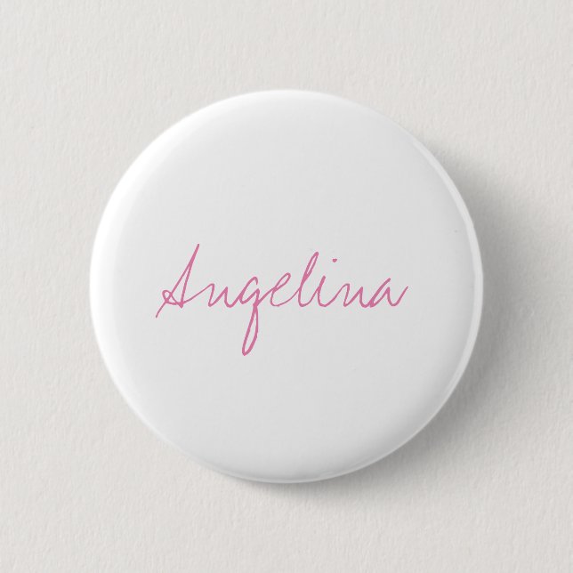 Macaron Rond 5 Cm Élégant stylé tendance unique écriture manuscrite  (Devant)