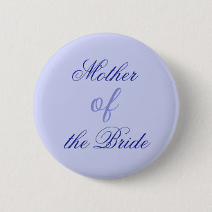 Macaron Rond 5 Cm Élégante Bleue Mère de la Mariée