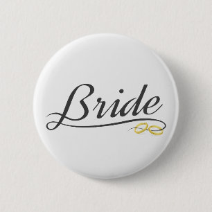 Macaron Rond 5 Cm Élégante Mariée Calligraphie de mariage Épingle