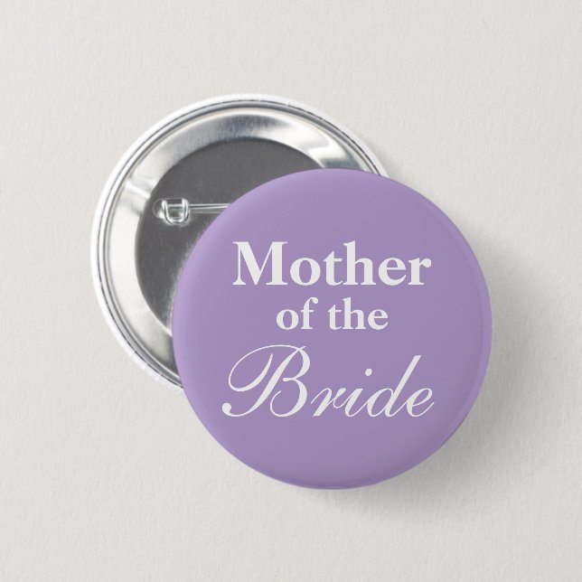 Macaron Rond 5 Cm Élégante mère de la mariée bouton lavande violet (Devant & derrière)