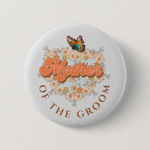 Macaron Rond 5 Cm Élégante mère florale de la Fête des mariées de ma