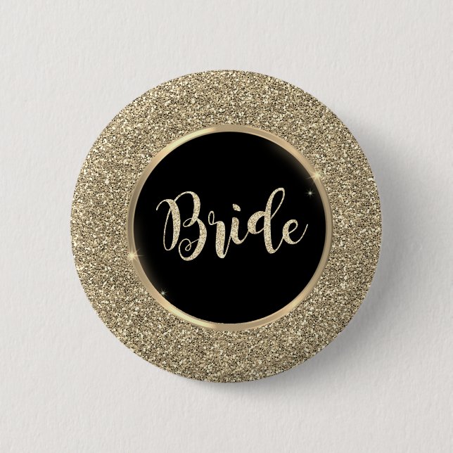 Macaron Rond 5 Cm Élégante Parties scintillant Chic Gold (Devant)