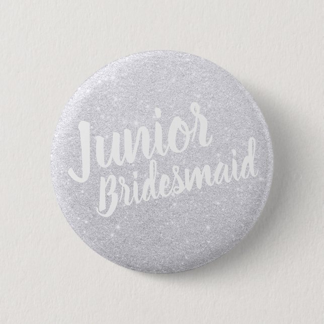Macaron Rond 5 Cm Élégante parties scintillant moderne argent brides (Devant)