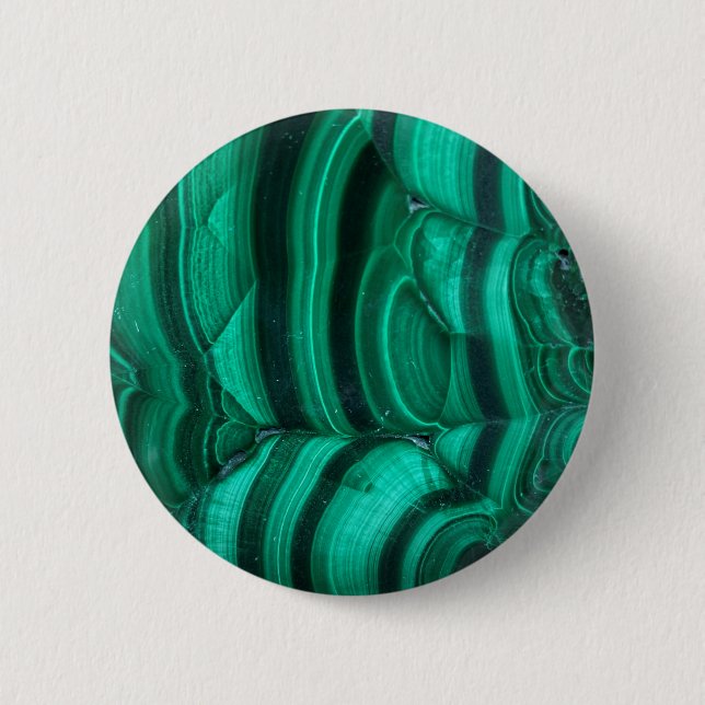 Macaron Rond 5 Cm Elégante Pierre de cristal de malachite verte tend (Devant)