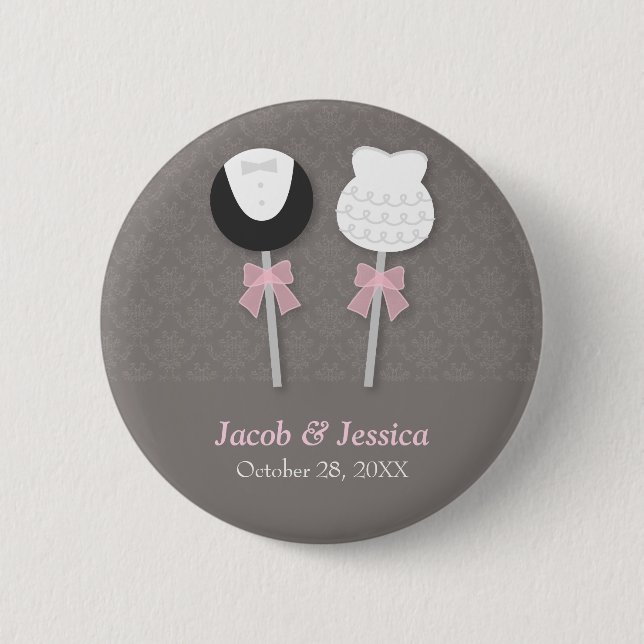 Macaron Rond 5 Cm Élégantes Dragées Cake Pops pour Mariage (Devant)