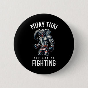 Macaron Rond 5 Cm Élément Muay Thai - Kickboxing et éléphant thaï