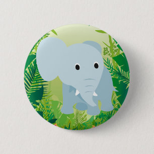 Macaron Rond 5 Cm Eléphant Bébé mignon