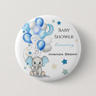 Macaron Rond 5 Cm Eléphant bébé mignon avec ballons Baby shower g