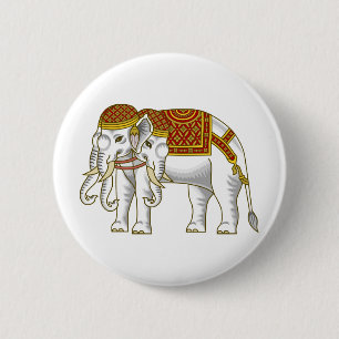 Macaron Rond 5 Cm Elephant blanc thaïlandais Erawan