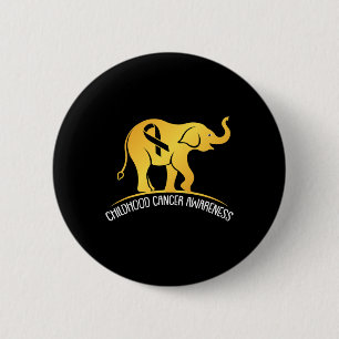 Macaron Rond 5 Cm Elephant Childhood Cancer Awareness Ribbon Warrier