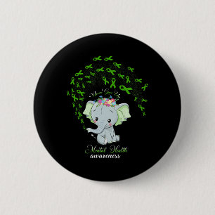 Macaron Rond 5 Cm éléphant conscience santé mentale cadeau guerrier