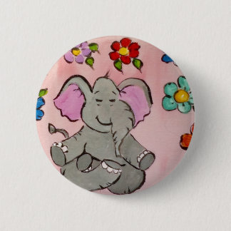Macaron Rond 5 Cm Éléphant dans la méditation