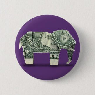 Macaron Rond 5 Cm Éléphant en origami d'argent