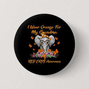 Macaron Rond 5 Cm Elephant Je Porte Orange Pour Ma Grand-Mère Crps R