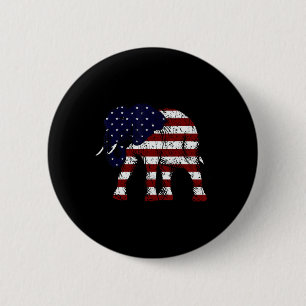 Macaron Rond 5 Cm Éléphant républicain drapeau américain patiné Gop